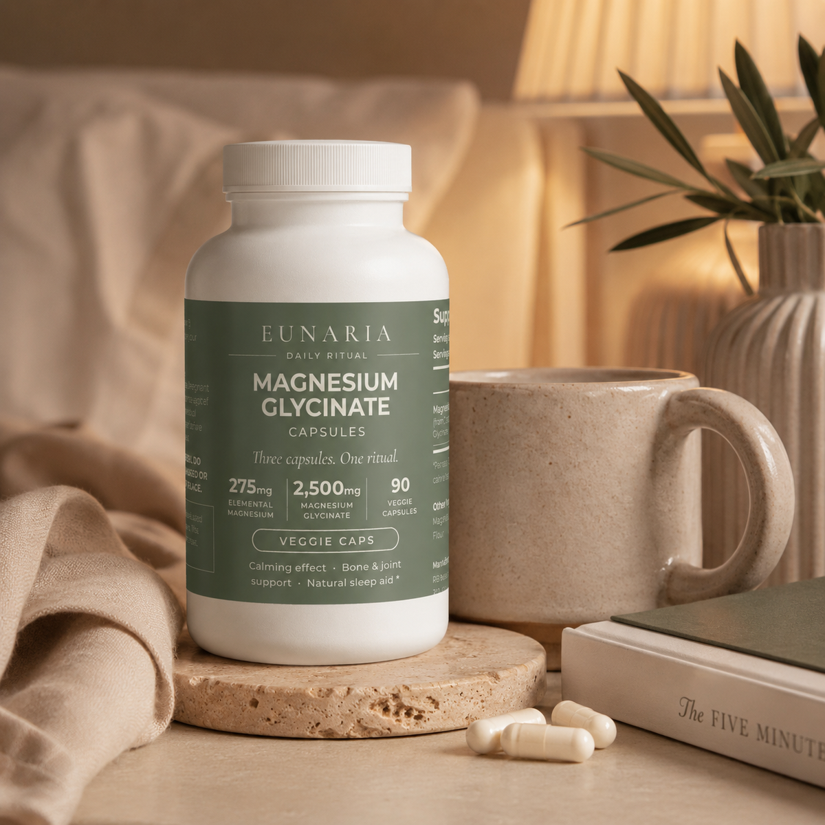 EUNARIA Magnesium Glycinate supplement facts and packaging details