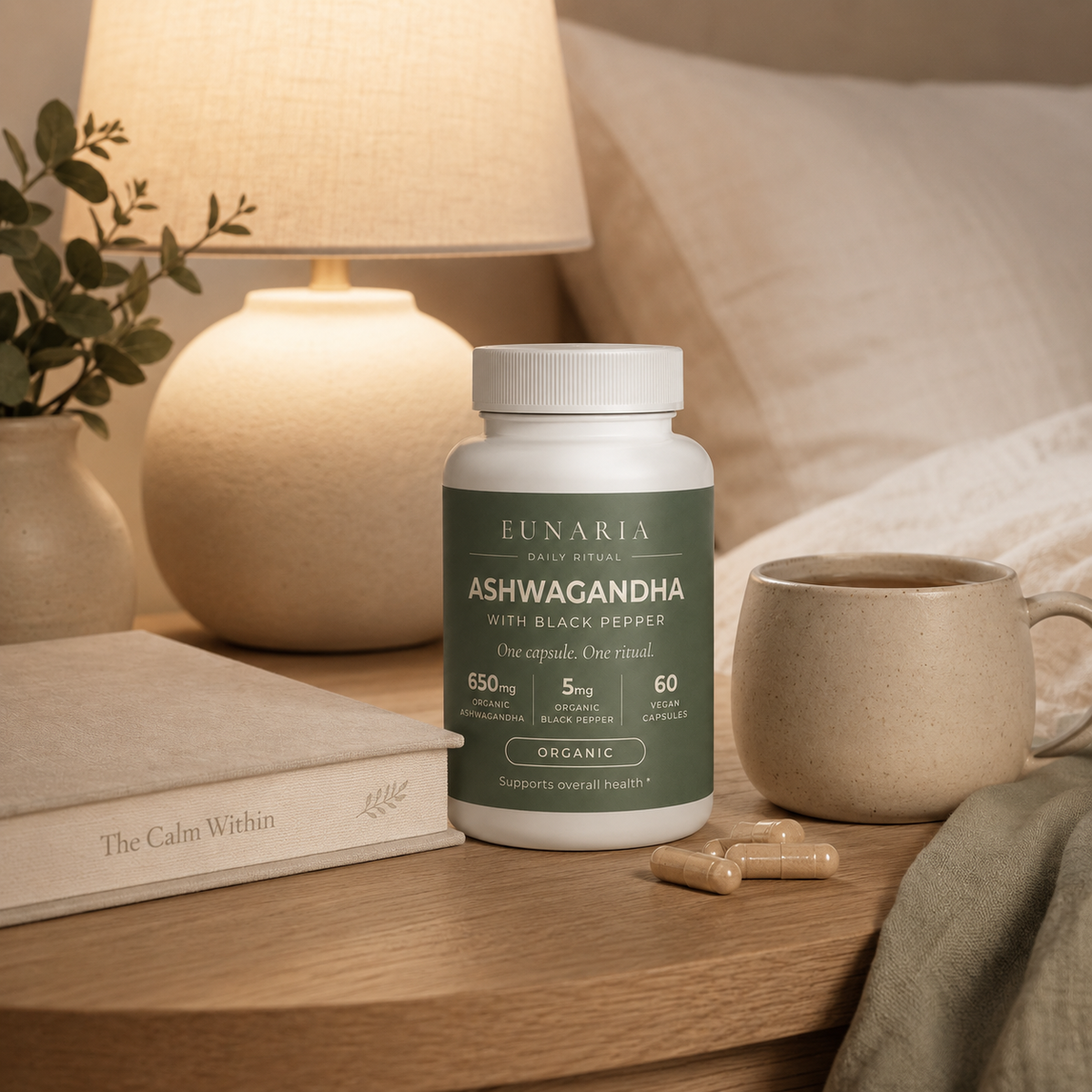 EUNARIA Pure Ashwagandha daily capsule ritual