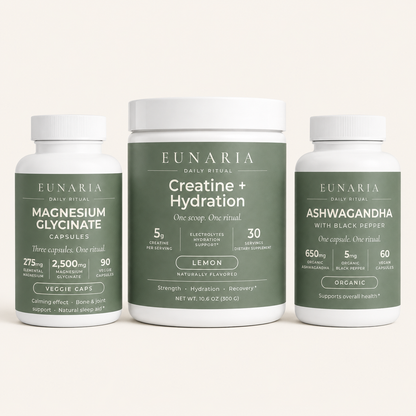Eunaria Complete Daily Ritual Bundle - Creatine, Magnesium, and Ashwagandha