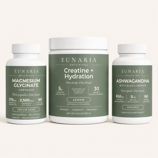 Eunaria Complete Daily Ritual Bundle - Creatine, Magnesium, and Ashwagandha