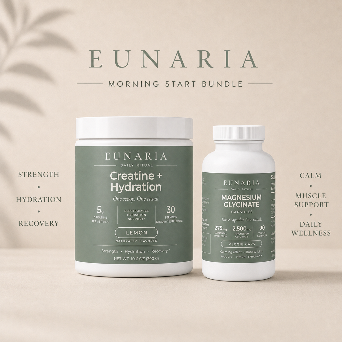 Woman using the EUNARIA Morning Start Bundle in her daily routine