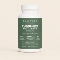 Eunaria Magnesium Glycinate supplement jar on neutral background